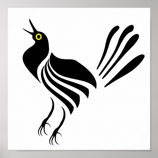 Male Grackle Black Bird Poster (Vorne)