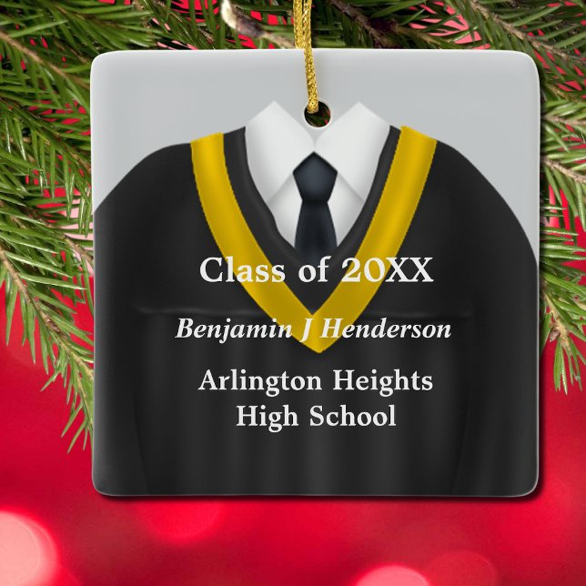 Male Grad Gown Black and Gold Ornament (Von Creator hochgeladen)