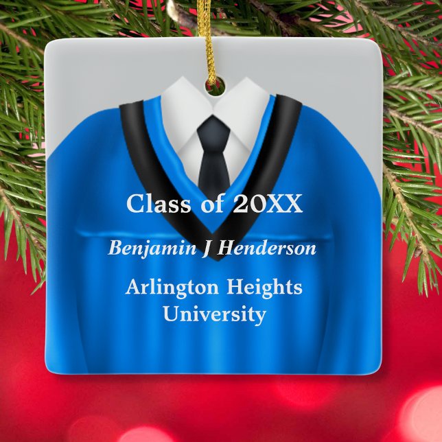 Male Grad Gown Blue and Black Ornament (Von Creator hochgeladen)