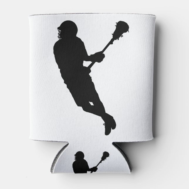 Male Lacrosse Player Silhouette Dosenkühler (Vorderseite)