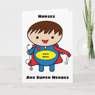 Male Nurses Super Hero Kawaii Personalize Karte