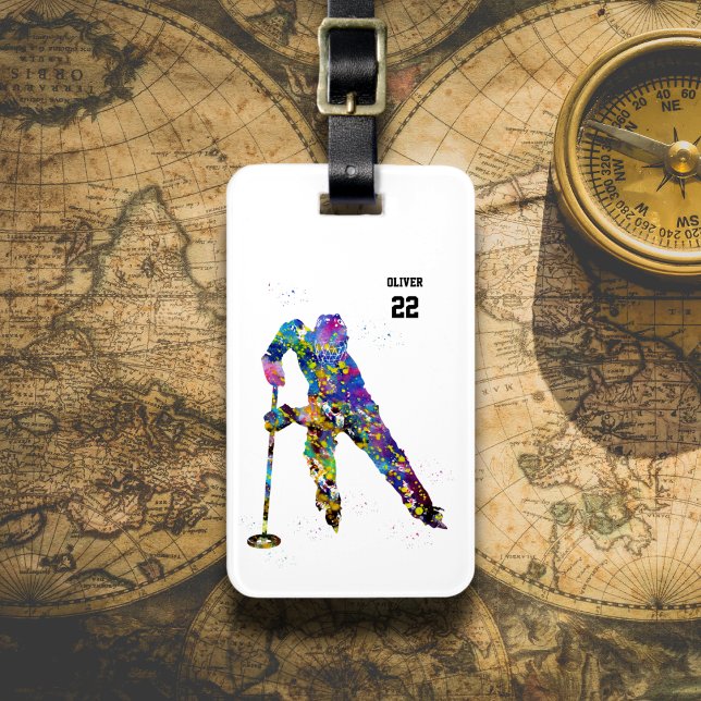 Male Ringette Player Gepäckanhänger (Von Creator hochgeladen)