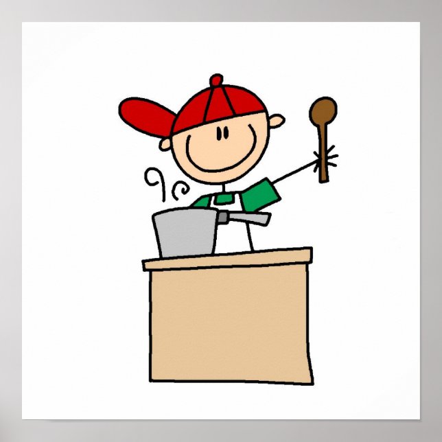 Male Stick Figure Cook Poster (Vorne)