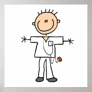 Male Stick Figure Nurse T-shirts and Gifts Poster