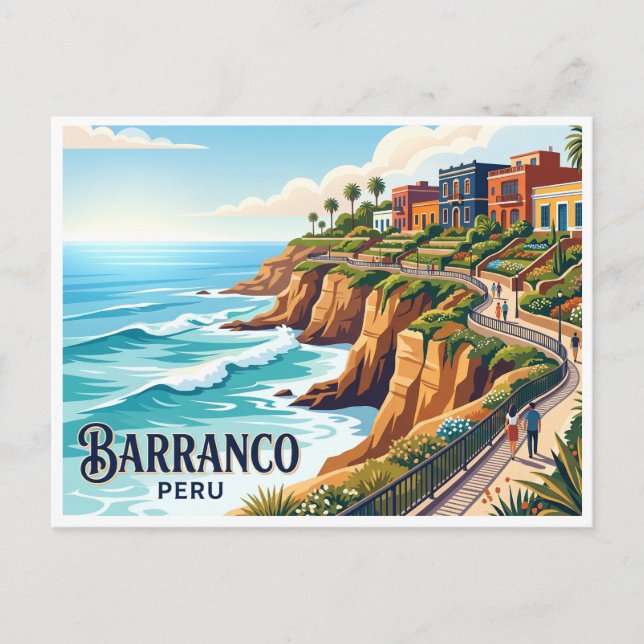 Malecón de Barranco Lima Peru Postkarte (Vorderseite)