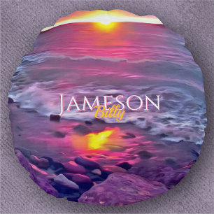 Malecon Sunset 0911 Rundes Kissen