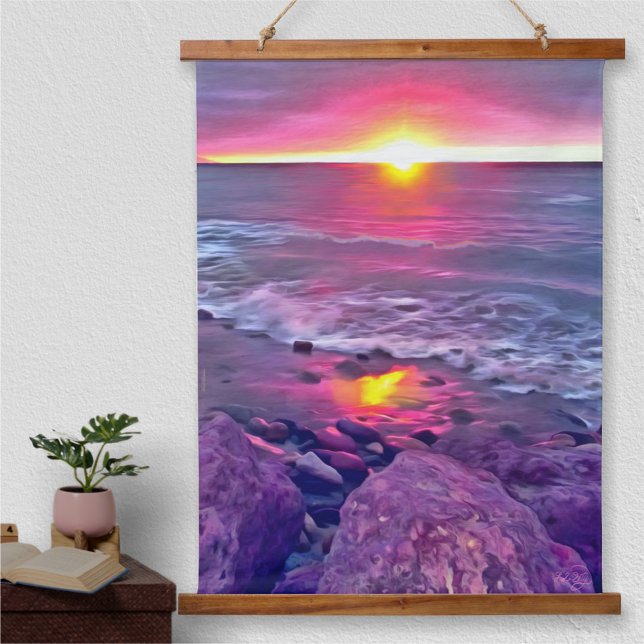 Malecon Sunset 0911 Wandteppich Mit Holzrahmen (Von Creator hochgeladen)