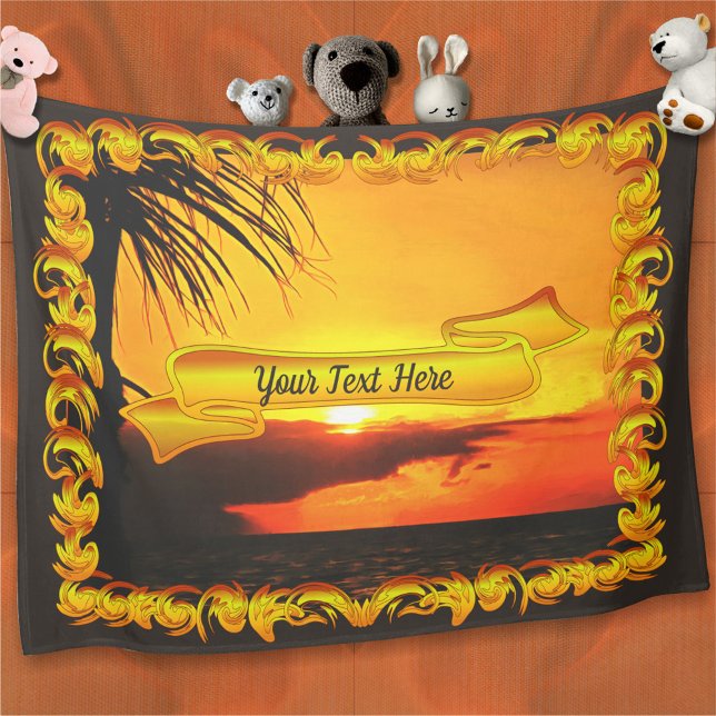Malecon Sunset 2441 Fleece Blanket (Von Creator hochgeladen)