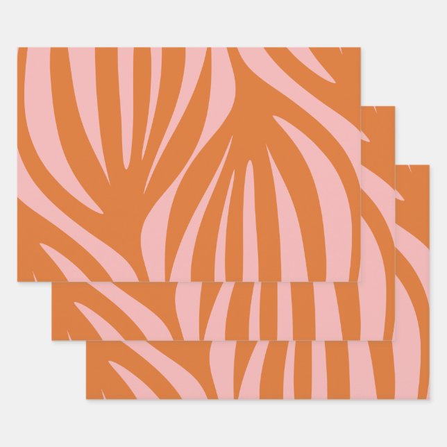Malediven Abstraktes Minimalistisches Muster Orang Geschenkpapier Set (Set)