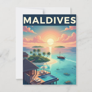 Malediven Atolls Indischer Ozean Postkarte