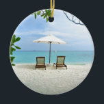 Malediven Beach Keramikornament<br><div class="desc">Oh, um in dieser Minute auf einer tropischen Insel zu sein... </div>