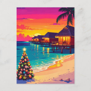 Malediven bei Christmas Sunset Beach Travel Postkarte