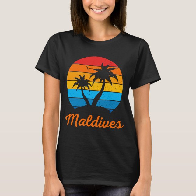 Malediven Familienurlaub Strand tropisch T-Shirt (Vorderseite)