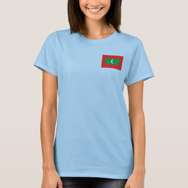 Malediven Flag and Map dk T - Shirt (Vorderseite)