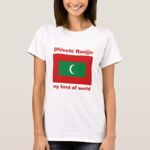 Malediven-Flag + Karte + Text-T - Shirt