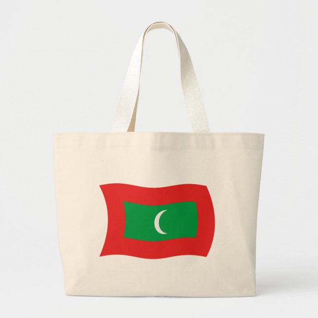 Malediven Flag Tote Tag Jumbo Stoffbeutel (Vorne)