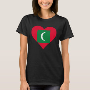 Malediven-Flagge Herz Malediven Liebe Malediven T-Shirt