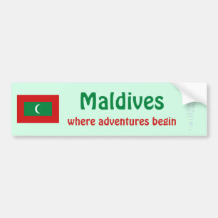 Malediven-Flagge + Karte Aufkleber Autoaufkleber