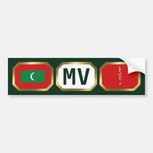 Malediven-Flagge-Karte-Code-Aufkleber Autoaufkleber