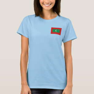 Malediven-Flagge + Karten-T - Shirt