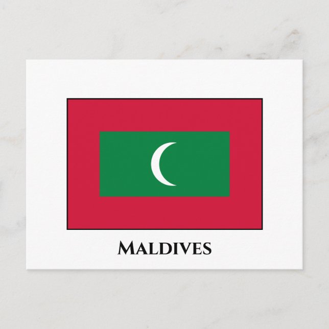 Malediven-Flagge Postkarte (Vorderseite)