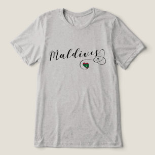 Malediven Flaggenherz, Malediven Tri-Blend Shirt
