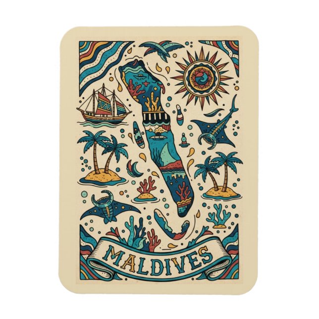 Malediven Indischer Ozean Magnet (Vertikal)