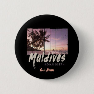 Malediven Indischer Ozean Vintager Sonnenuntergang Button