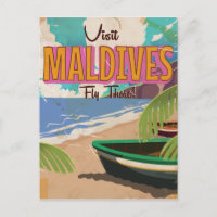 Malediven Insel Vintage Reise Poster Kunst.