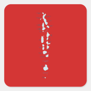 Malediven-Kartenaufkleber Quadratischer Aufkleber