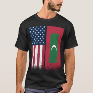 Malediven Maldivian American Fahnen Proud USA Mald T-Shirt
