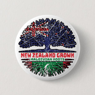 Malediven Maldivian New Zealander New Zealand Tree Button