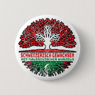 Malediven Maledivisch Schweizer Schweiz Baum Button