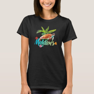 Malediven Meeresschildkröte Hibiskus Insel Geschen T-Shirt