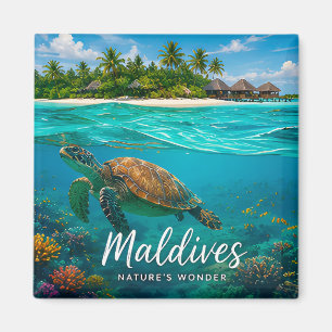 🧲 Malediven Meeresschildkröte Ozean-Abenteuer 🐢 Magnet