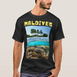 Malediven niedliche Insel unter Wasser T-Shirt