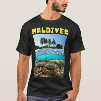 Malediven niedliche Insel unter Wasser T-Shirt