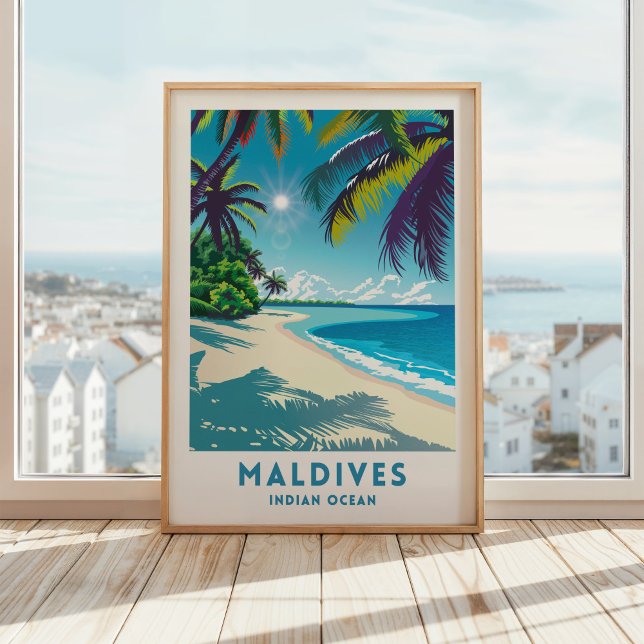 Malediven Reisen Print Poster Indian Ocean Wall Ku (Von Creator hochgeladen)