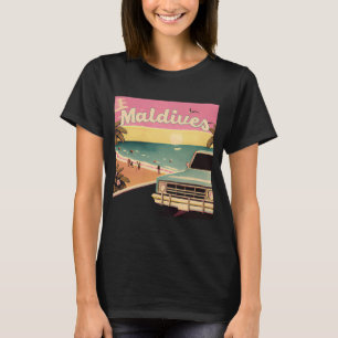 Malediven Retro-Strand-Urlaubs-Souvenir Malediven T-Shirt