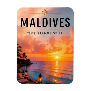 🌅 Malediven-Sonnenuntergangs-Retreat Elegante Dek Magnet