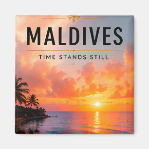 🌅 Malediven-Sonnenuntergangs-Retreat Elegante Dek Magnet