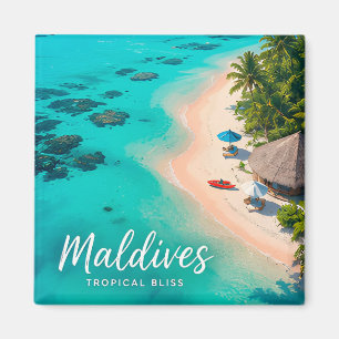 🧲 Malediven-Tropenstrand-Urlaubserinnerung 🌴 Magnet