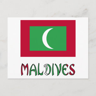 Malediven und Maledivische Flagge Postkarte