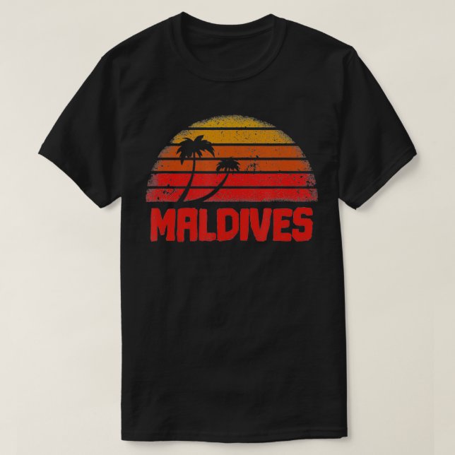 Malediven Vintag Retro 70er Throwback T-Shirt (Design vorne)
