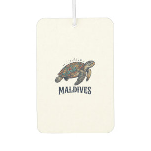Malediven Vintage Meeresschildkröte Reise-Shirt De Autolufterfrischer