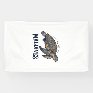 Malediven Vintage Meeresschildkröte Reise-Shirt De Banner