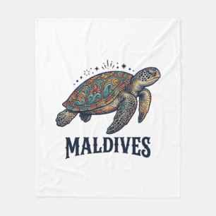 Malediven Vintage Meeresschildkröte Reise-Shirt De Fleecedecke