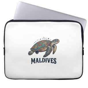Malediven Vintage Meeresschildkröte Reise-Shirt De Laptopschutzhülle