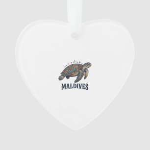 Malediven Vintage Meeresschildkröte Reise-Shirt De Ornament