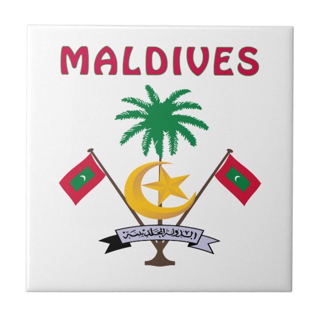 MALEDIVEN-Wappen Fliese (Vorderseite)